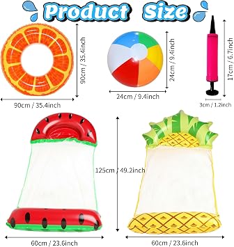 Chennyfun Water Hammock, 2 Pack Inflatable Pool Lounger
