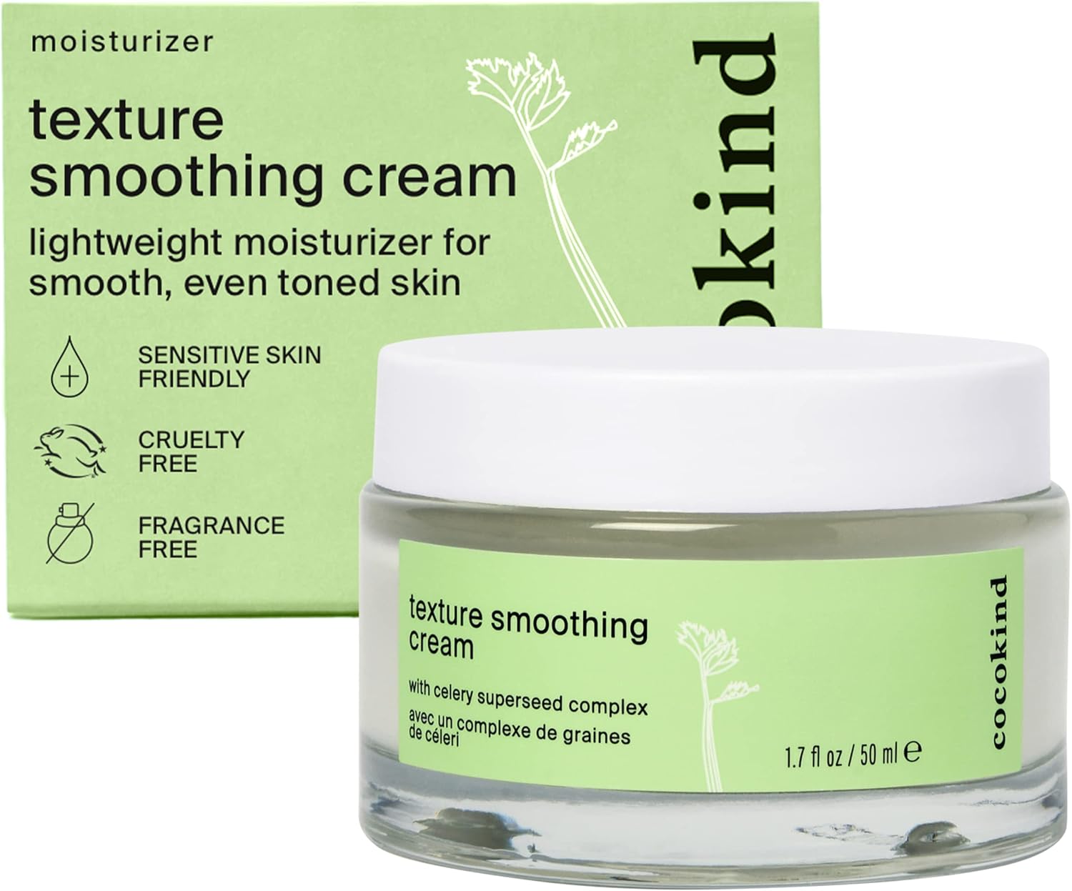 Cocokind Texture Smoothing Cream, Face Moisturizer with Squalane