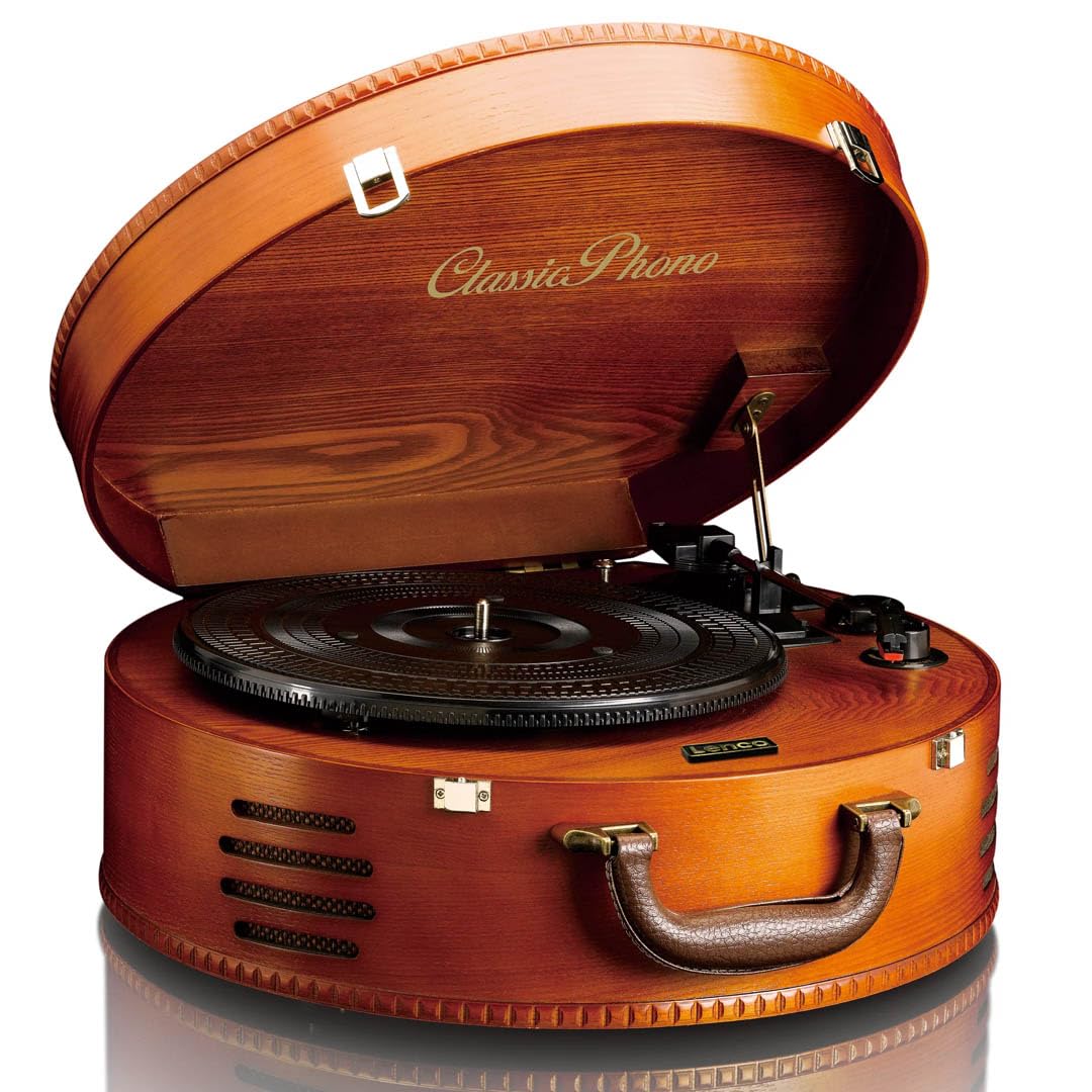 Lenco Classic Phono TT-34 Vinyle, Platine Vinyle, Tourne Disque, Lecteur Vinyle -33, 45 et 78 tours - USB - 4 W RMS - Stereo - Caisson en MDF - numerisation facile avec un PC - Bois