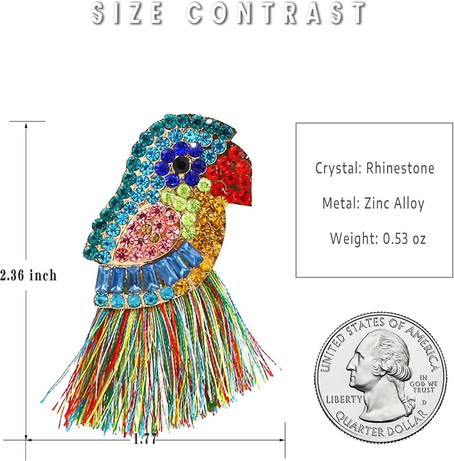 Bird Earrings- Elegant Crystal Inlayed Dangle Earrings, Statement Animal Drop Earrings for Women - Image 3