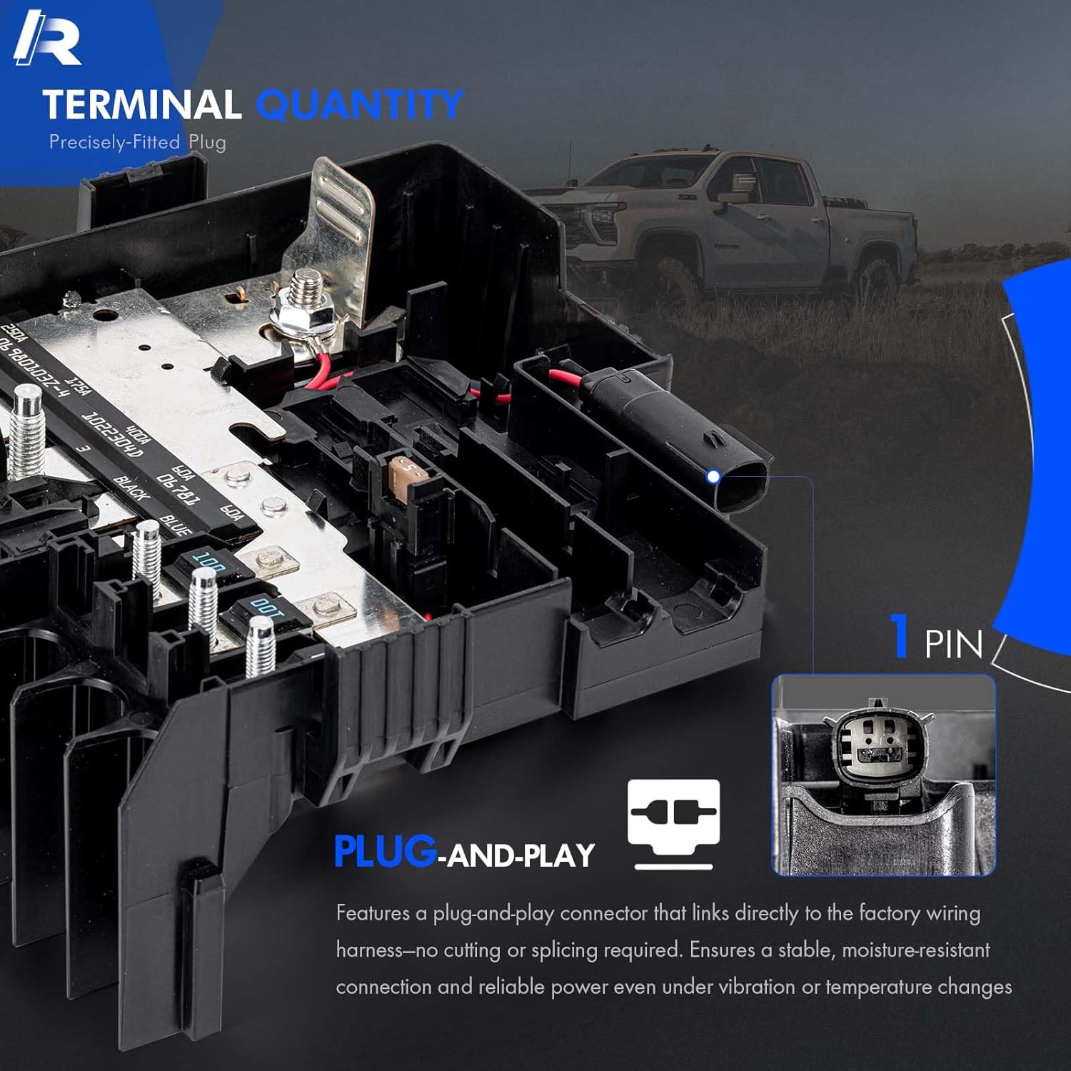 Battery Distribution Engine Compartment Fuse Block - Fit for Chevy Silverado 1500 2500 HD 3500 HD, for GMC Sierra 1500 2500 HD 3500 HD 2019-2025 - Replaces# 85015808, 84646134, 84493556