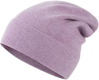 100% Pure Cashmere Beanie for Women and Men, Cuffed Warm Hat with Gift Box