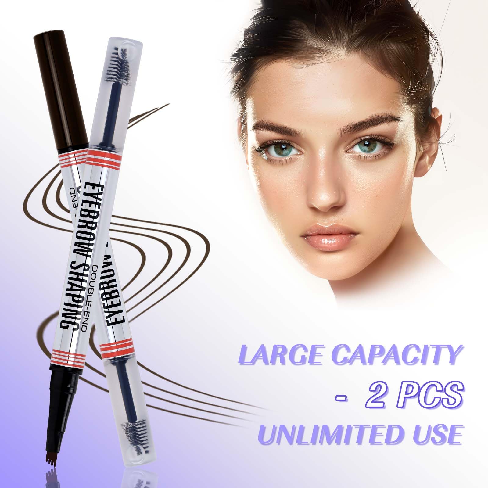 LZM Matita Sopracciglia, Matita Per Sopracciglia Waterproof, Matita Sopracciglia Microblading a 4 Punte, a Lunga Tenuta, Naturale, Fine, per Donne e Uomini (Marrone Scuro)