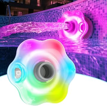Goallim Pool Return Light, 2026 Upgrade Water Powered Pool Jet Light, LED Color Changing Jet Pool Lights for Above Ground/Inground Pools, Hydro-Powered Return Jets LightsNo Battery Reqd Grey, 1PC
