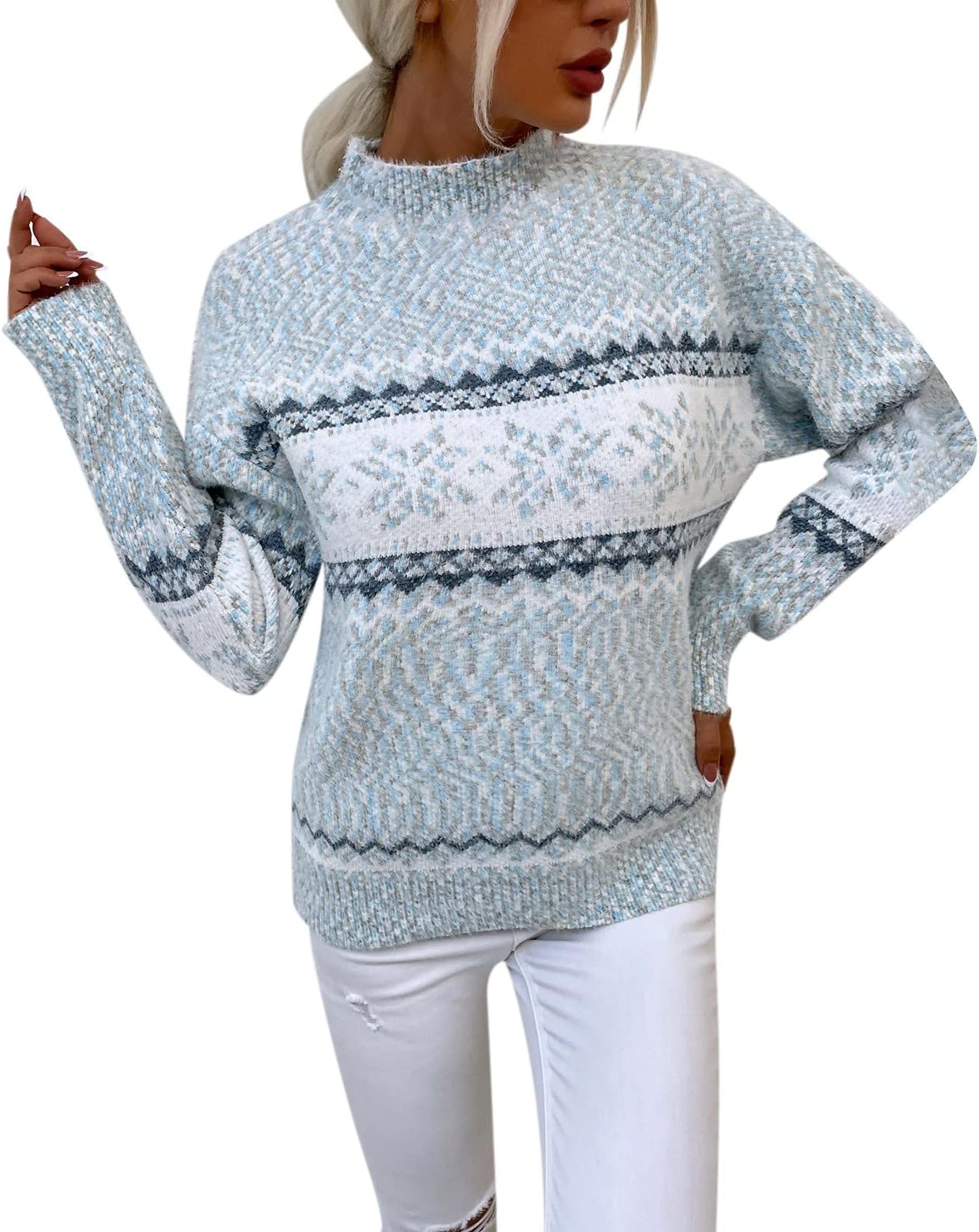 Women Ugly Christmas Sweater 2023 Fashion Cute Print Long Sleeve Hoodies Shirt Fall Winter Oversized Crewneck Tops
