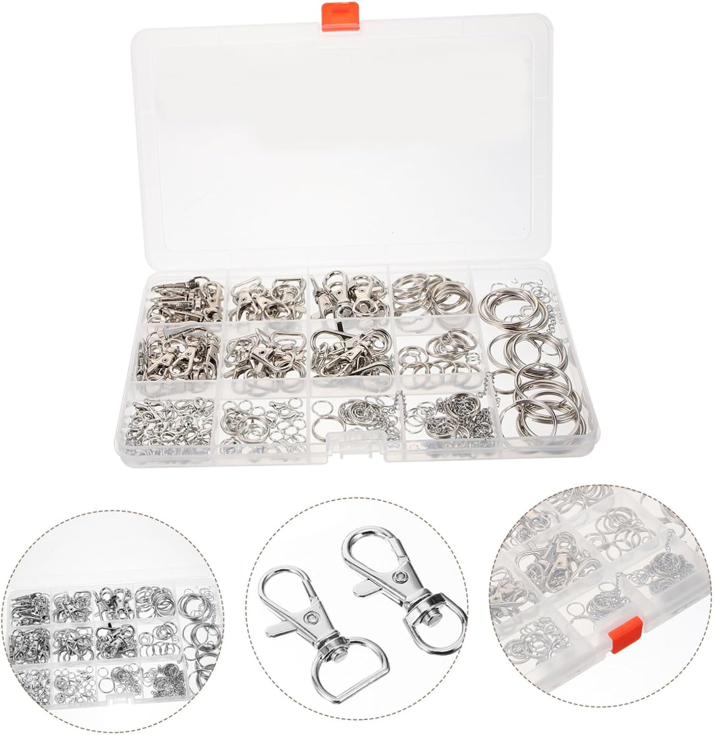 Silver Alloy Lobster Clasp Jewelry Connector for DIY Making, 1 Box