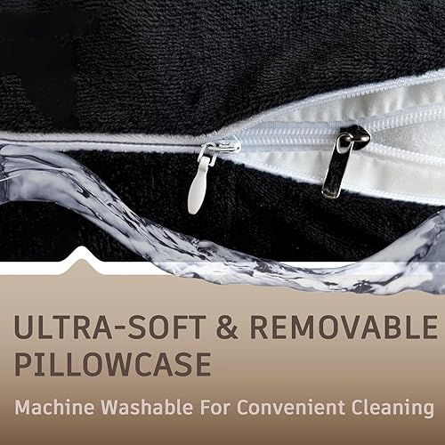 Miniatura 6 de DOWNCOOL Almohada de embarazo, almohada de maternidad para mujeres embarazadas, almohadas de embarazo negras para dormir con funda extraíble,