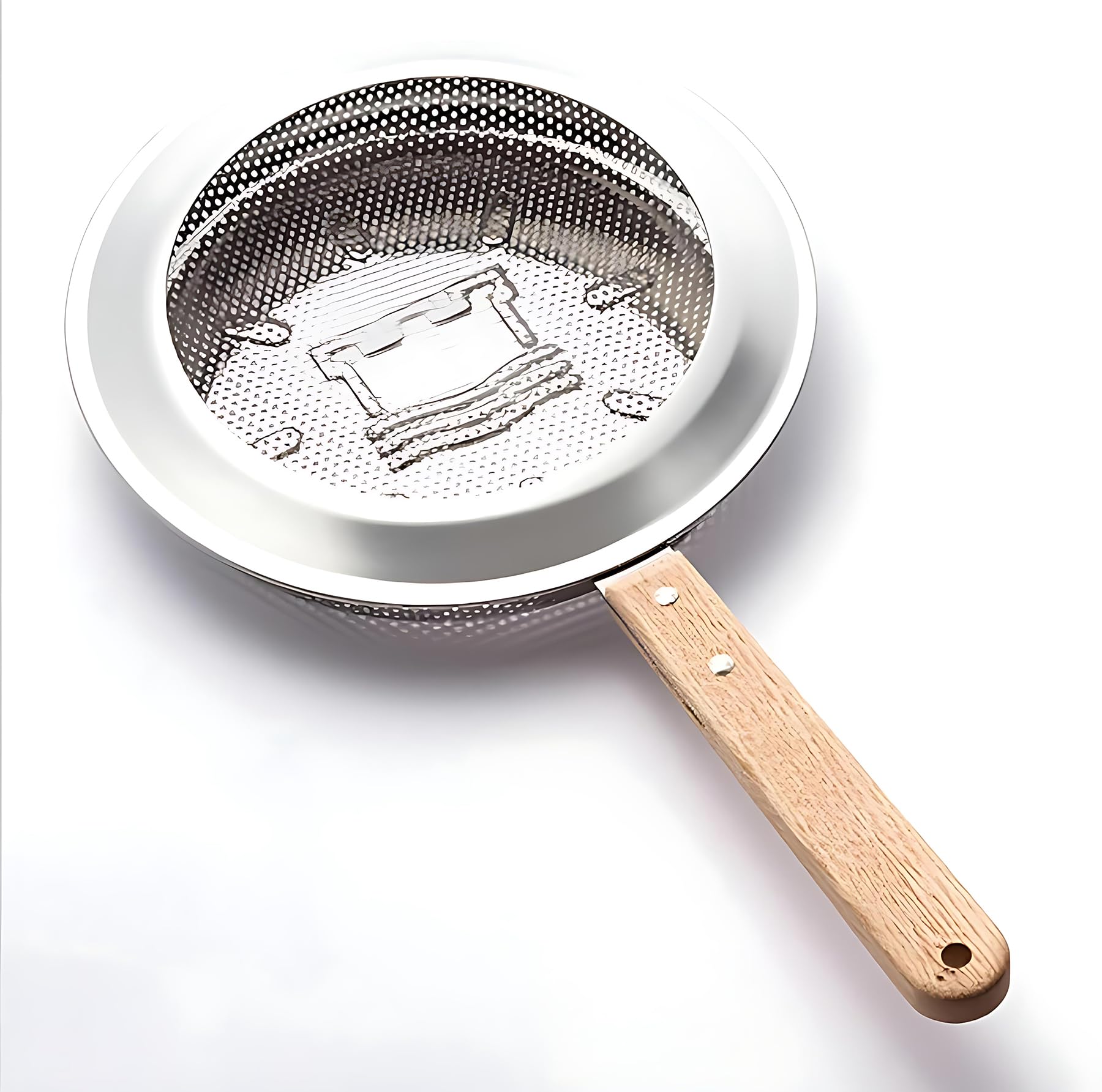 Coffee Bean Roaster, Handy Coffee Roaster Machine for Home & Outdoor Coffee Beans Baking, Stainless Steel with Wooden Handle, Lightweight, Portable, Multipurpose, Manual Coffee Baking Tool