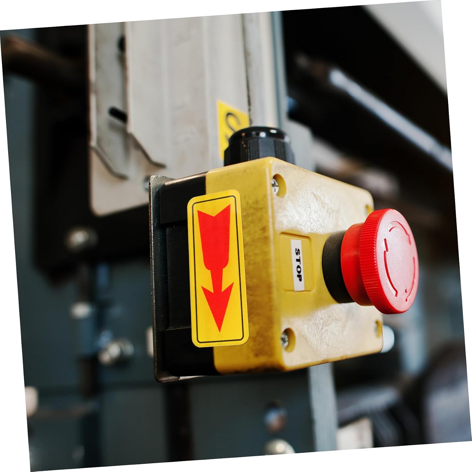 Emergency Stop Switch Sign 10pcs Acrylic Arrow Indicator Labels