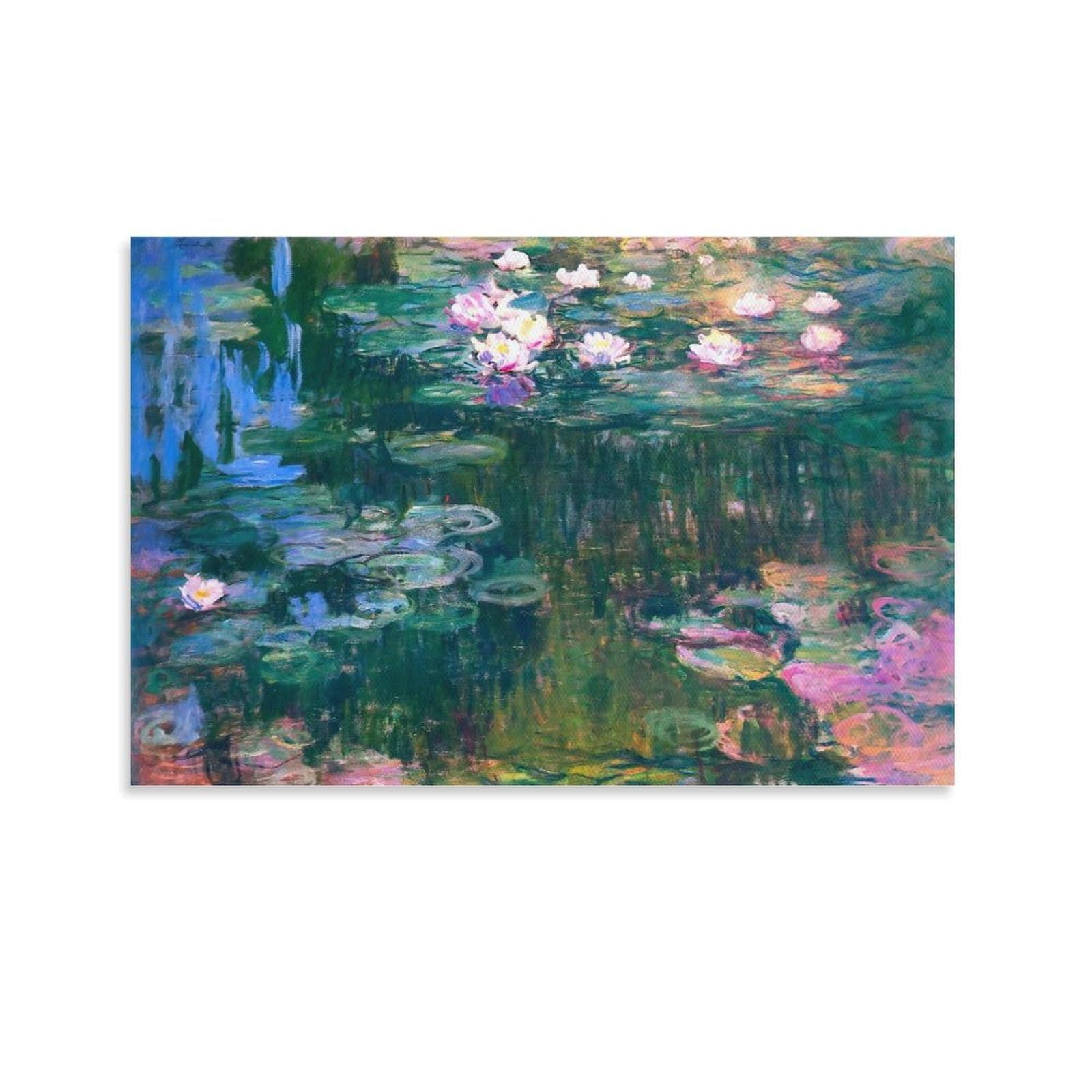 YIEANBAO Claude Monet Impressionist Famous Painting Poster (Water Lilies 2) Canvas Print Art Poster, Wall Art Home Decoration Painting; Unframe; 20x30inch(50x75cm)