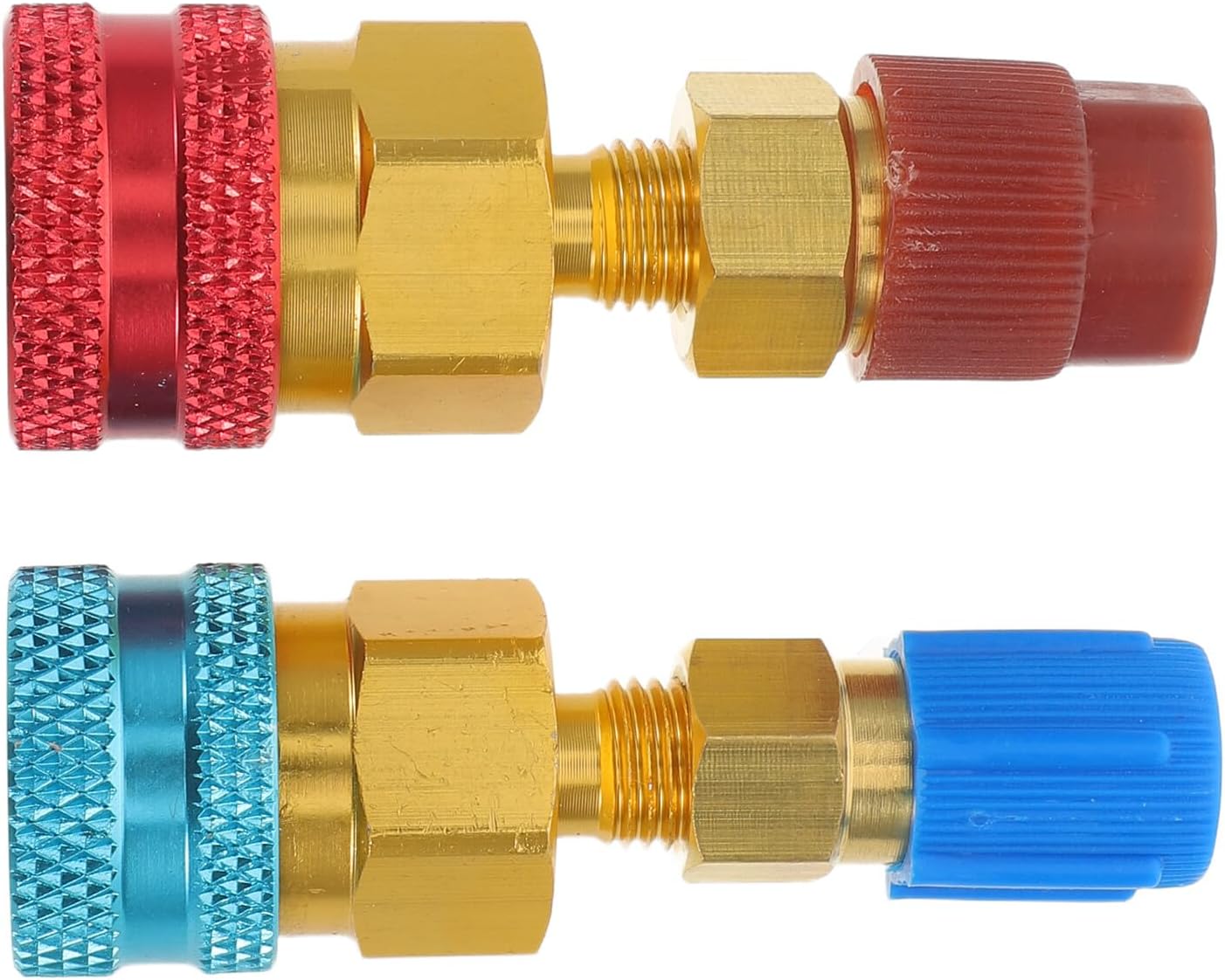 R1234yf Quick Couplers Kit with Ac Hose Adapters, 2pcs Refrigerant Fittings for Automotive Air Conditioner Maintenance and Car Ac System Charging