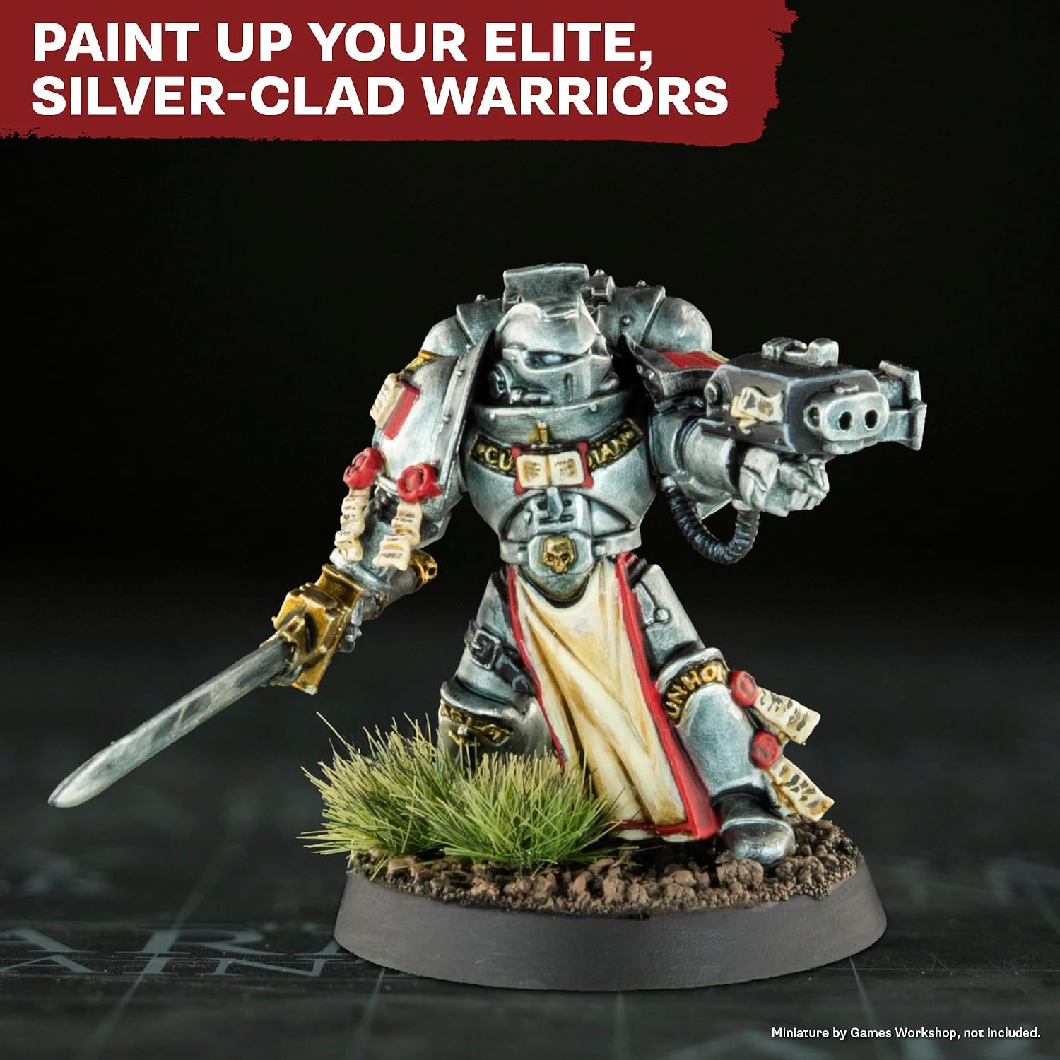 The Army Painter, Combat Se7ens: Sanctified Silver Relic Armour, 7 x 18 ml Warpaints Fanatic: 2 Acrylic, 2 Washes, 3 Metallics, Perfect for Miniature Quality Hobby Paints for DnD & Warhammer Figures