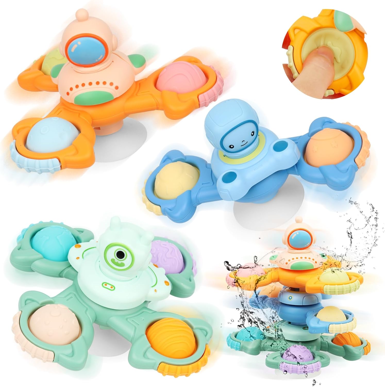 Pack of 3 Suction Cup Toy Baby, Suction Cup Toy Baby DIY Assembly