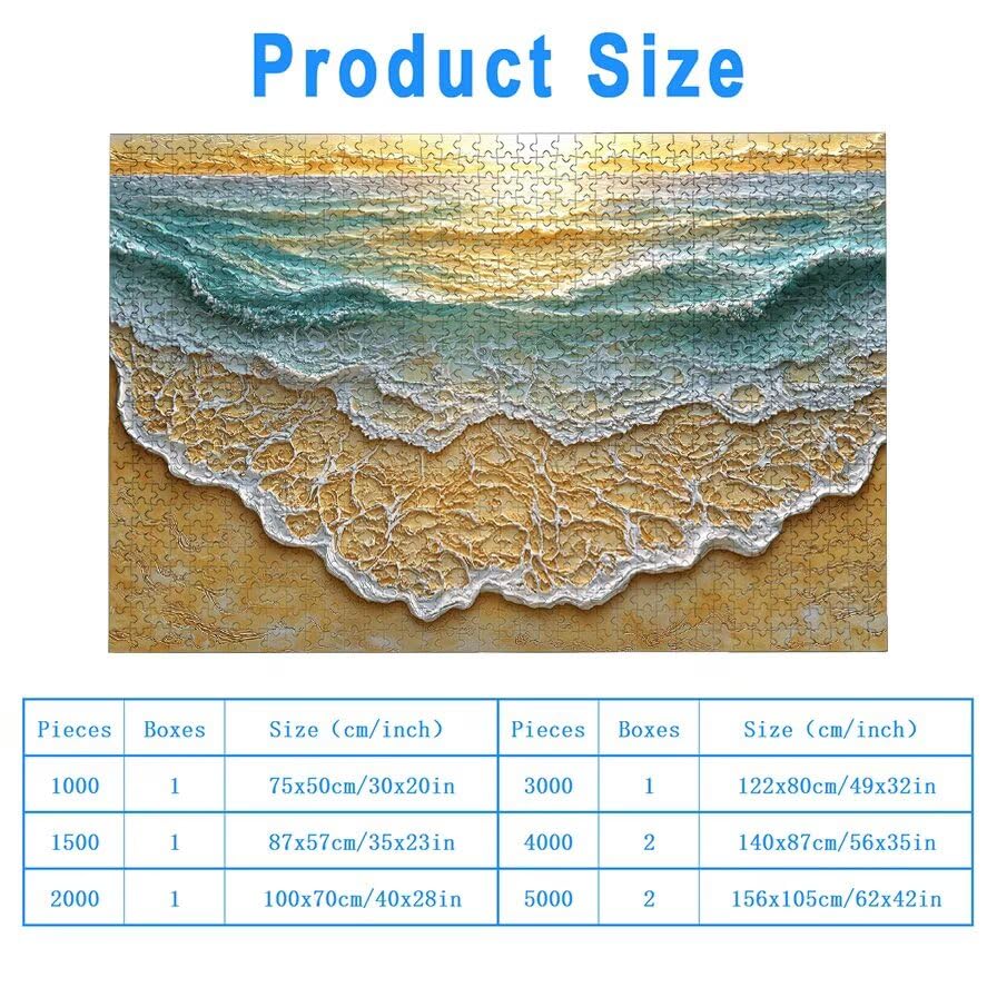 Puzzle 1500 Piezas Playa para Adultos, Puzzle Paisajes de Madera con Caja Regalo para Adultos, Rompecabezas Desafiante para Toda la Familia, Rompecabezas para Regalo Mujer, Home Decoration, -5803