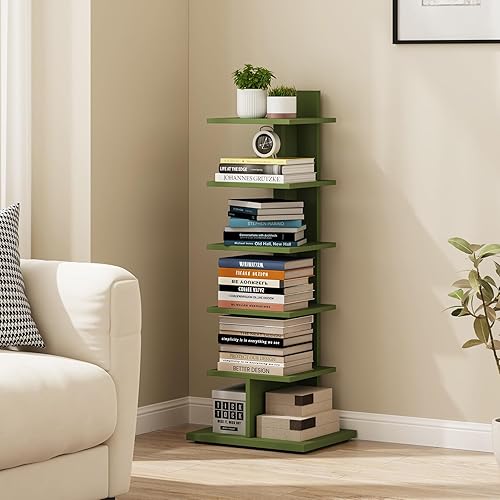 Miniatura 24 de TUTOTAK - Estantería estrecha, estantería de 8 niveles, estante de libros con espacio para la columna para espacios pequeños, estante de esquina de
