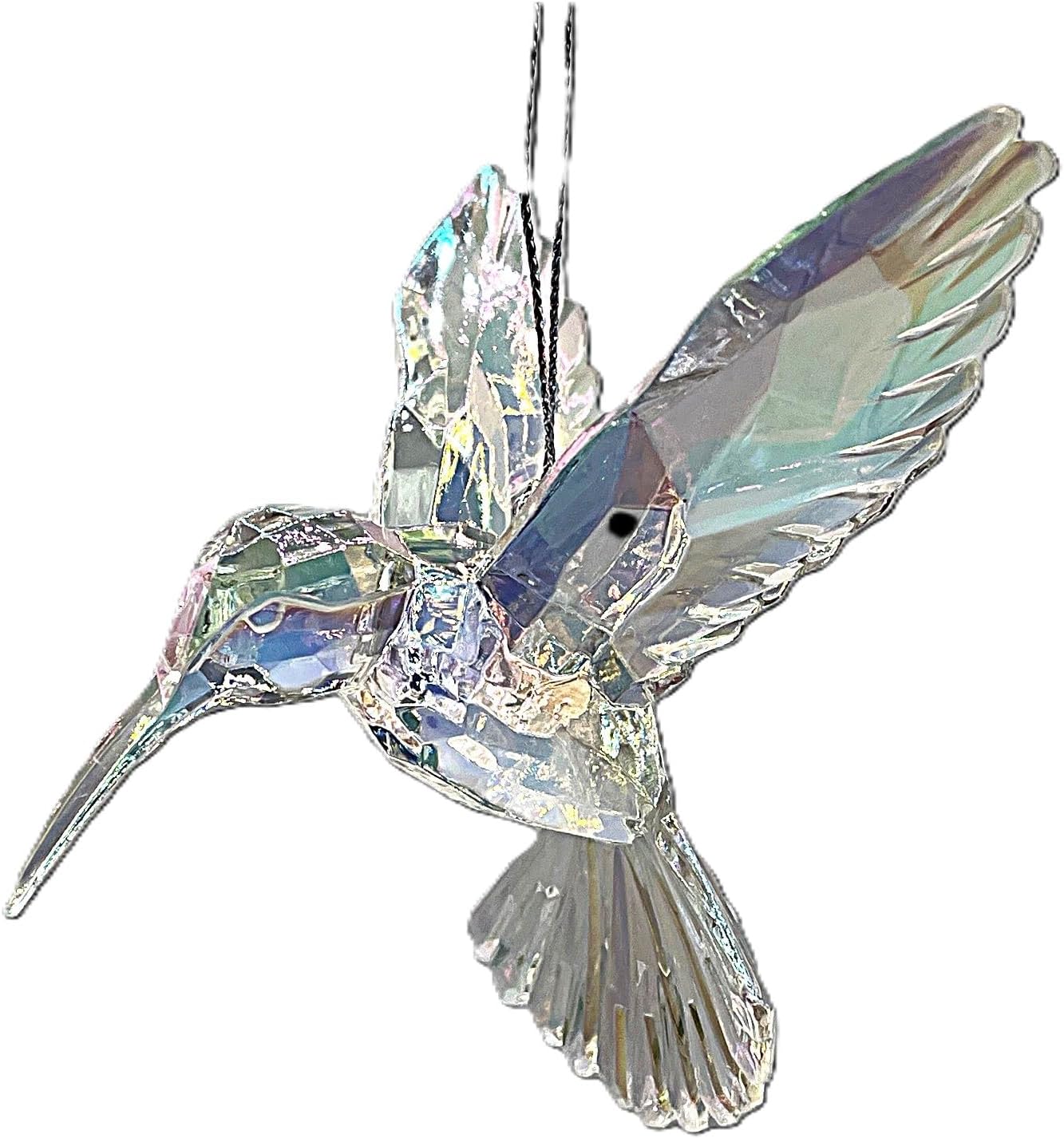 Kurt Adler T2031 3 Assorted Acrylic Iridescent Purple, Blue and Clear Hummingbird Christmas Ornaments - Image 2