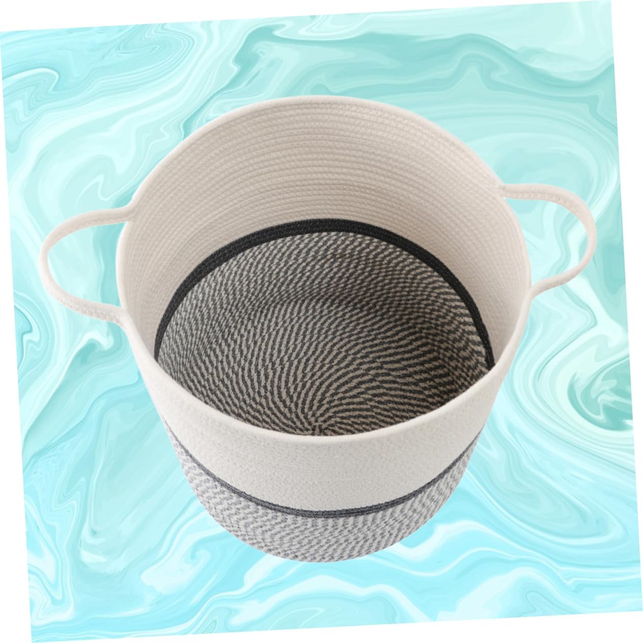 ABOOFAN 1pcs Large Round Cotton Rope Storage Basket for Toys and Sundries Light Grey for Organizing Boy Girl's Items Stylish and Functional Design for Home Storage