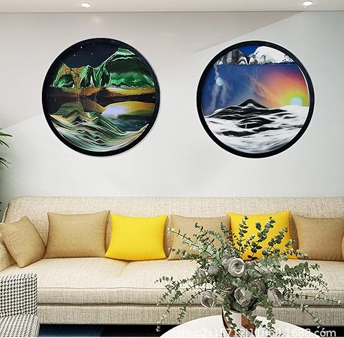 Miniatura 4 de Decoración artística de arena en movimiento de 17.3 pulgadas, rotación de 360, escultura de pared 3D, kits de arte de arena para niños, pintura de