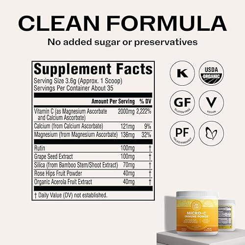 Miniatura 6 de Vimergy Micro-C Immune Power TM* - Tamaño para viajes, 34 porciones de 2000mg – Forma suave – Fitonutrientes antioxidantes – Apoyo inmune y nervioso