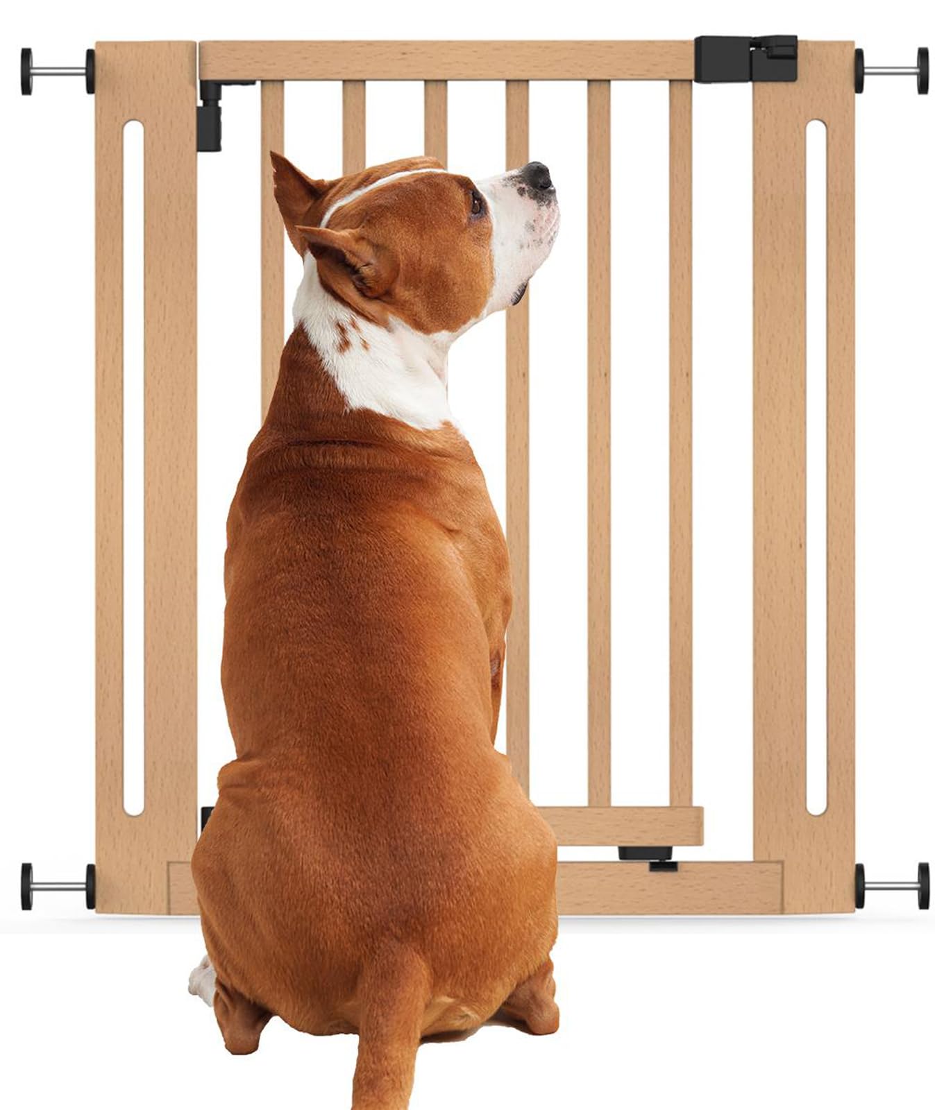 Bettacare Wooden Elegance Dog GateNatural71Cm79CmPressure Fit Pet Gate For PuppyDog And PetEasy Installation from B&Q