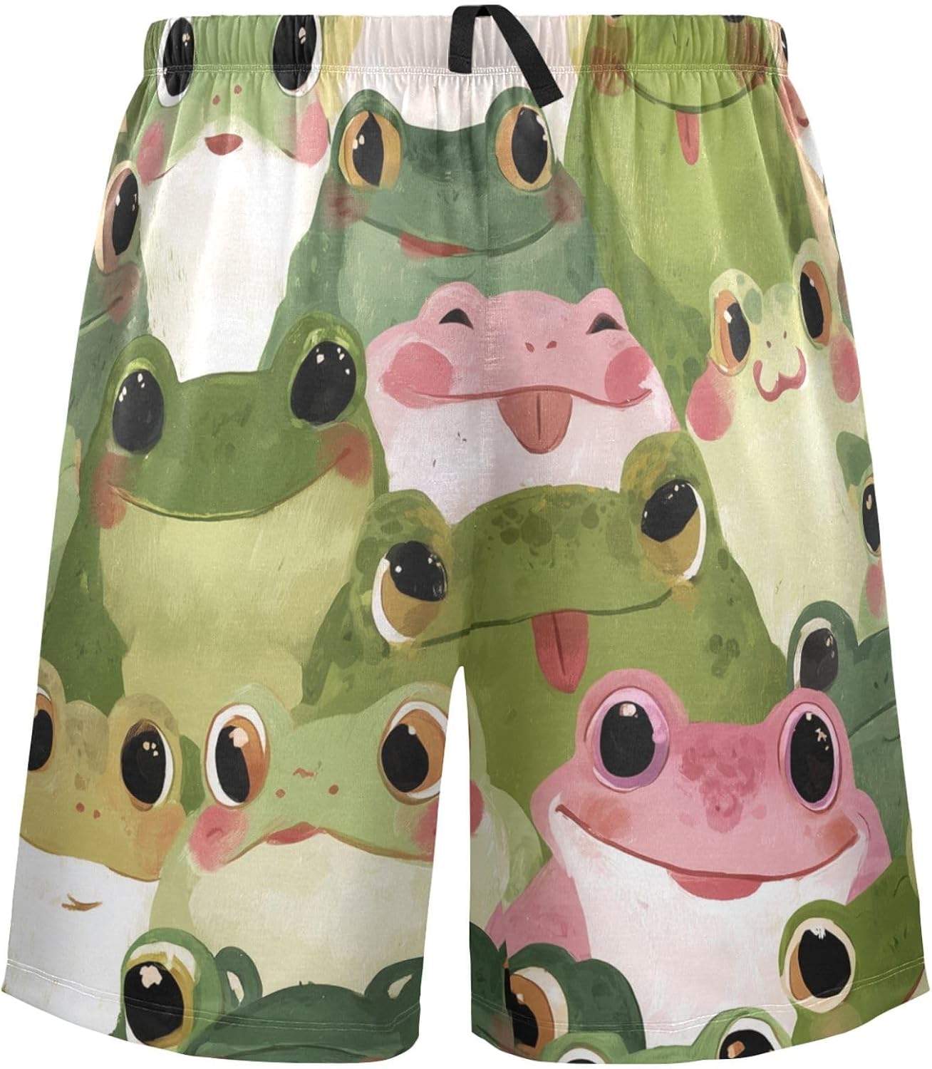 visesunny Men's Pajama Shorts Summer Funny Watercolor Frog Soft Sleep Shorts for Men Pjs Bottoms Pants with Pockets S-XXL