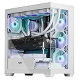 ATX Mid-Tower PC Case, Pre-Install 4 PWM ARGB Fans Computer Case, Full View Dual Tempered Glass Gaming PC Case, Type C Port, Supports up to 360mm Water Cooling Radiator, White(DS900)