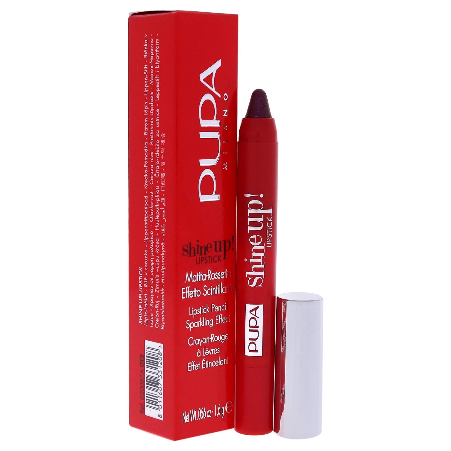 Pupa Milano Shine Up! Lipstick - Shimmering Effect Lipstick-Pencil - Subtle And Sensory Texture - Adheres Perfectly, Precisely and Flawlessly - 012 Come Into The Dark Side - 0.056 Oz