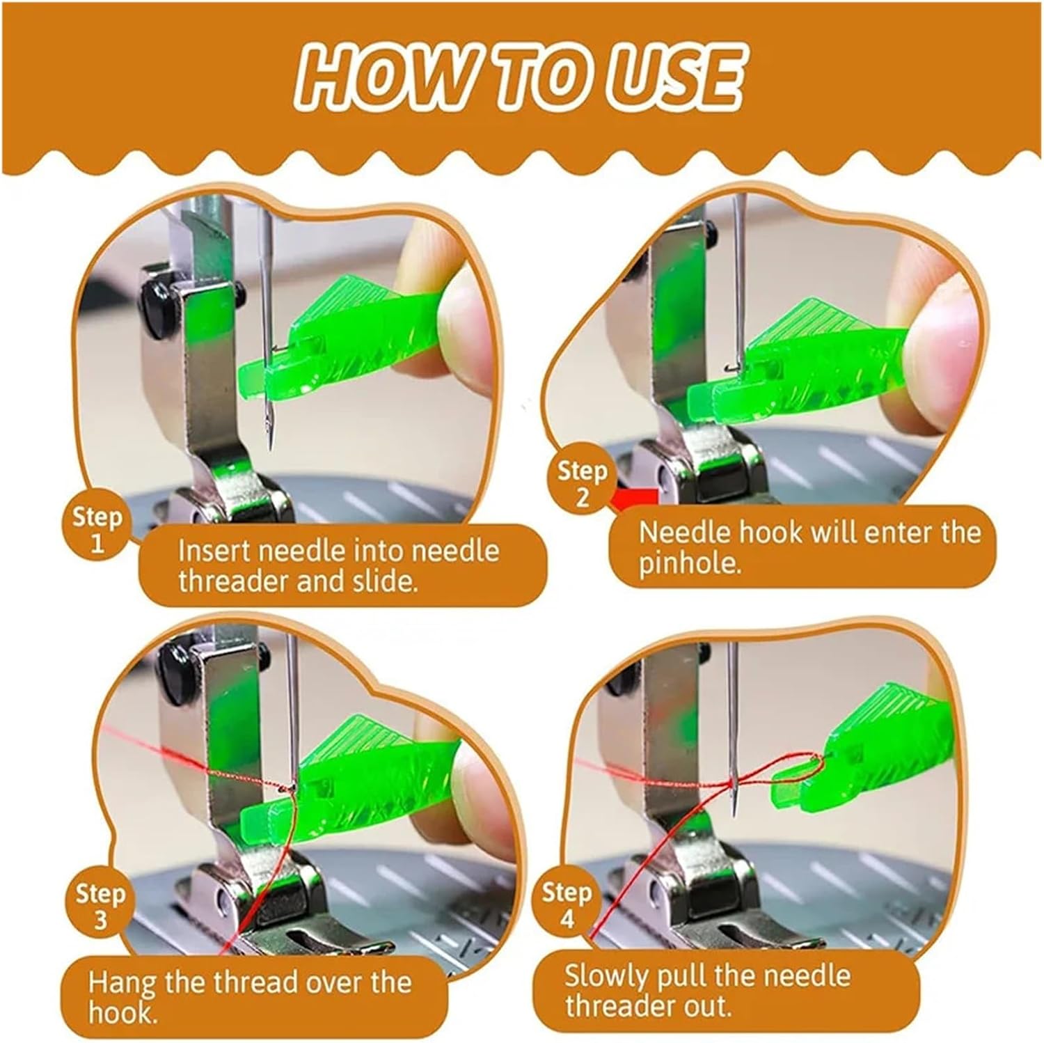 500 Pcs Fish Mouth Sewing Machine Needle Threader Set Easy Selfthread Threaders Tool for DIY