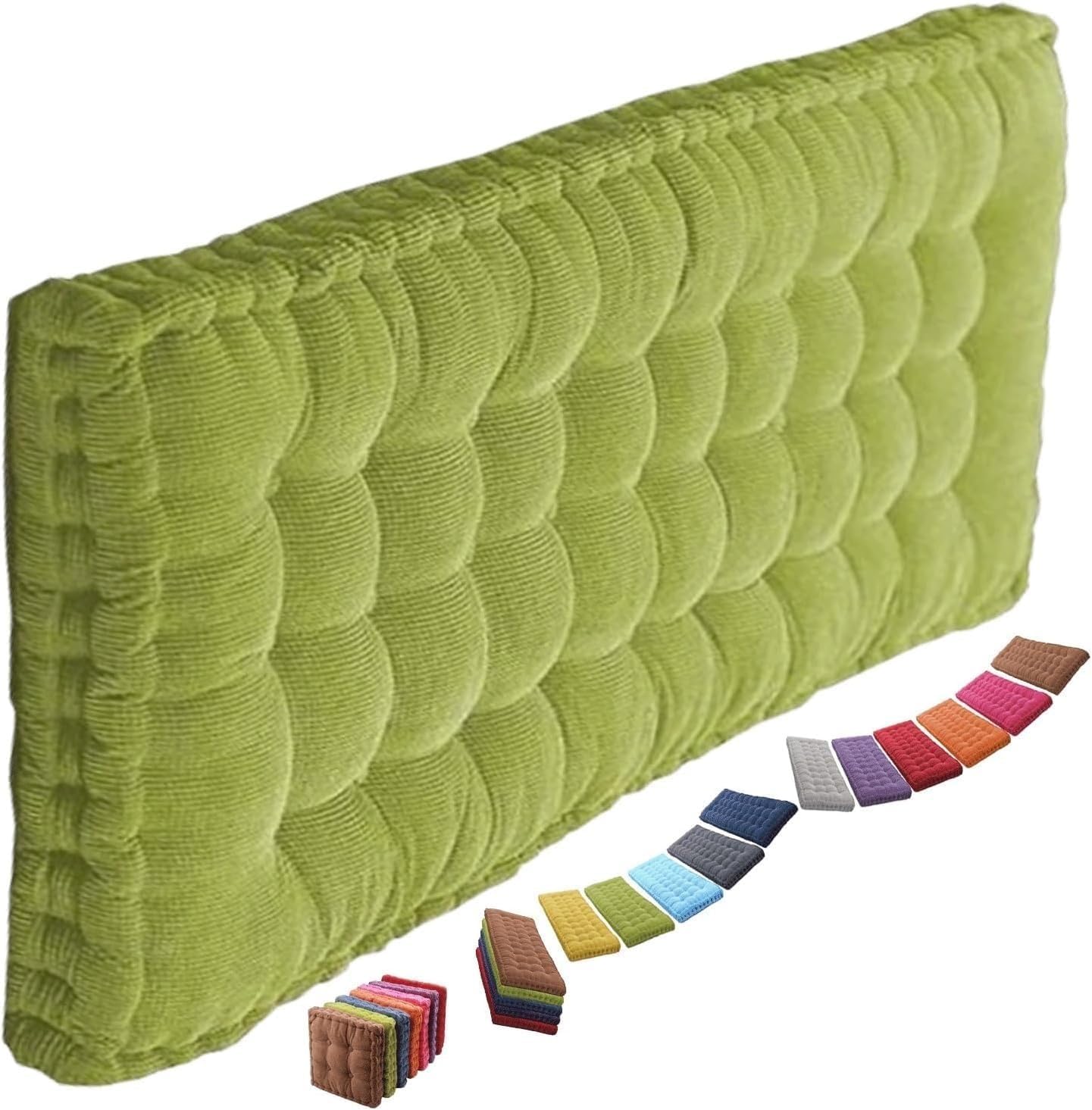Coussin Banquette Extérieur 8-10cm Épais Confortable Non-Slip Jardin Coussin de Banc pour Extérieur en 120x60 100x40 140x40cm Matelas pour Canapé Sol Chaise Palette(Green,90x60x8cm)