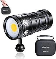 Vista 9 de Luz de buceo, TS S Pro13000Lumens 328.1 ft luz de video subacuática, linterna de buceo, linterna impermeable con carga tipo C para deportes