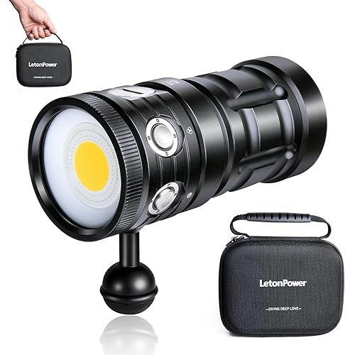 Dive Light,LetonPower TS S 10000Lumens 100m Underwater Video Light,Diving Flashlight,Waterproof