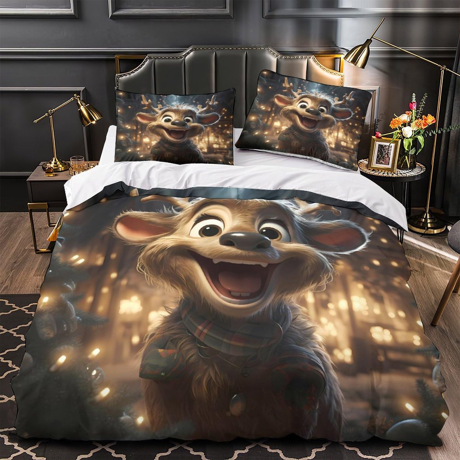 Housse de couette festive 140x200 idée cadeau Noël idéale