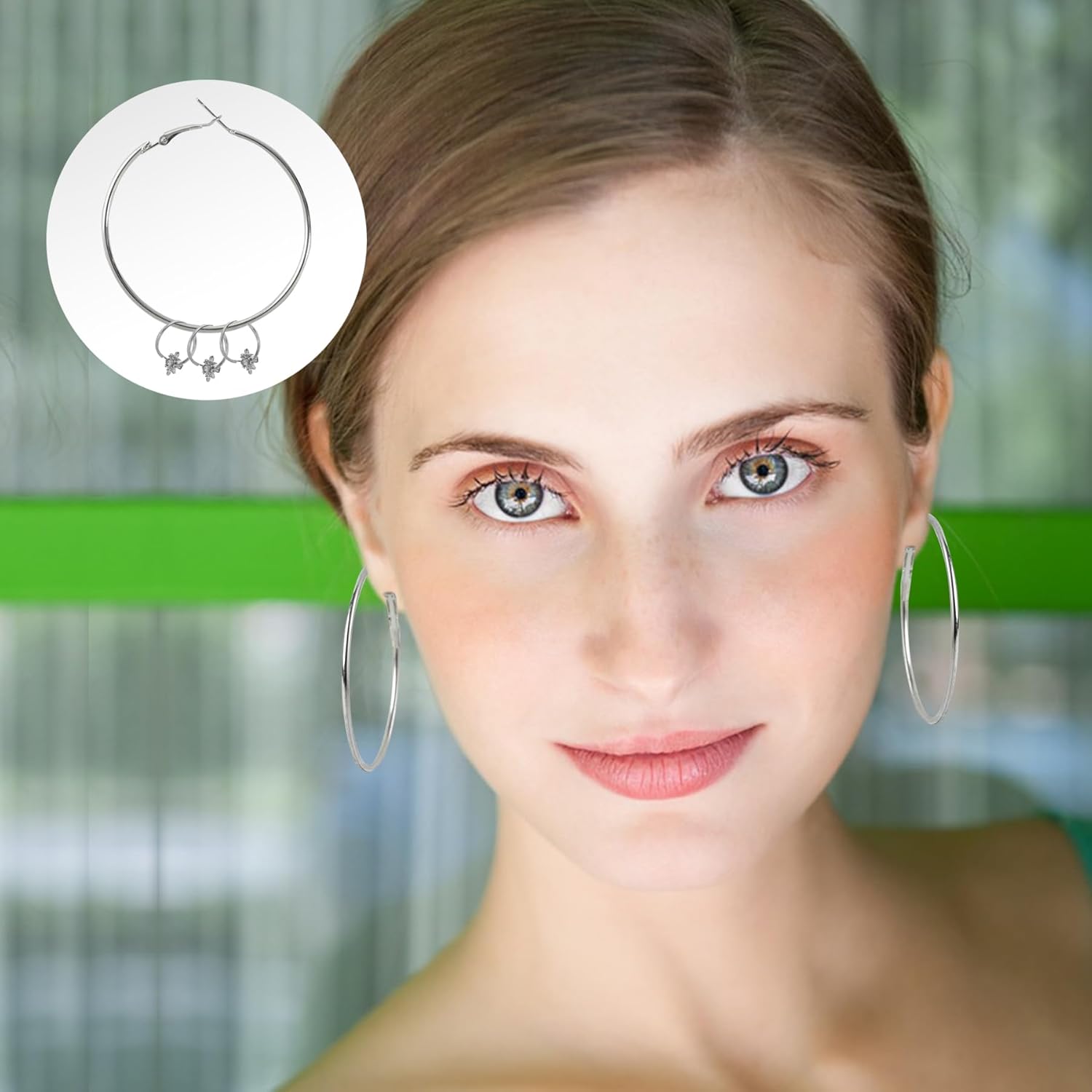 96PCS Hoop Earrings Finding, Round Hypoallergenic Earring Hoops, Stainless Steel Open Beading Hoop, for Women's Jewelry Making, DIY Earrings Crafts, 6 Sizes - Image 5