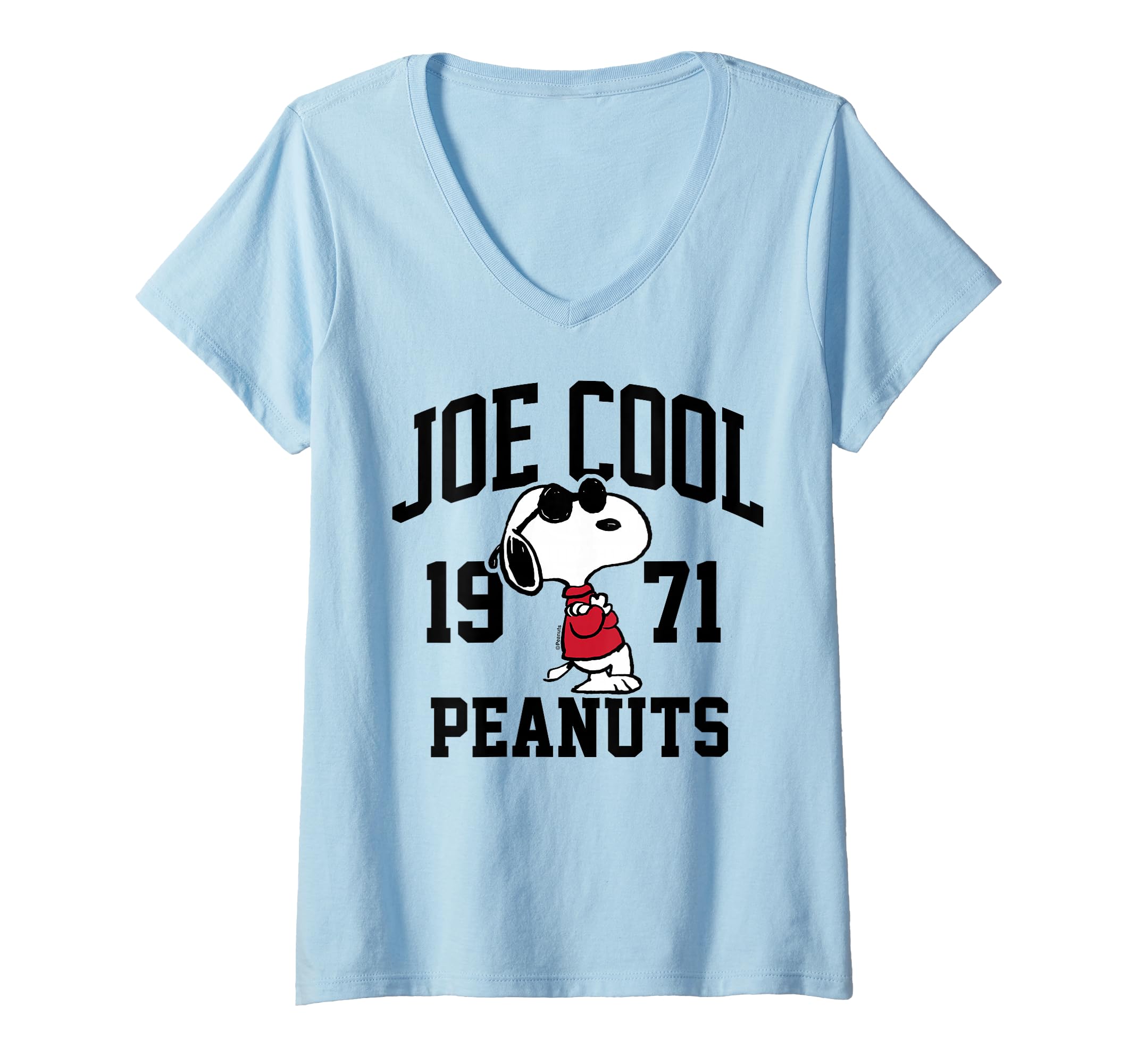 Amazon.com: Womens Peanuts - Snoopy Joe Cool 1971 V-Neck T-Shirt