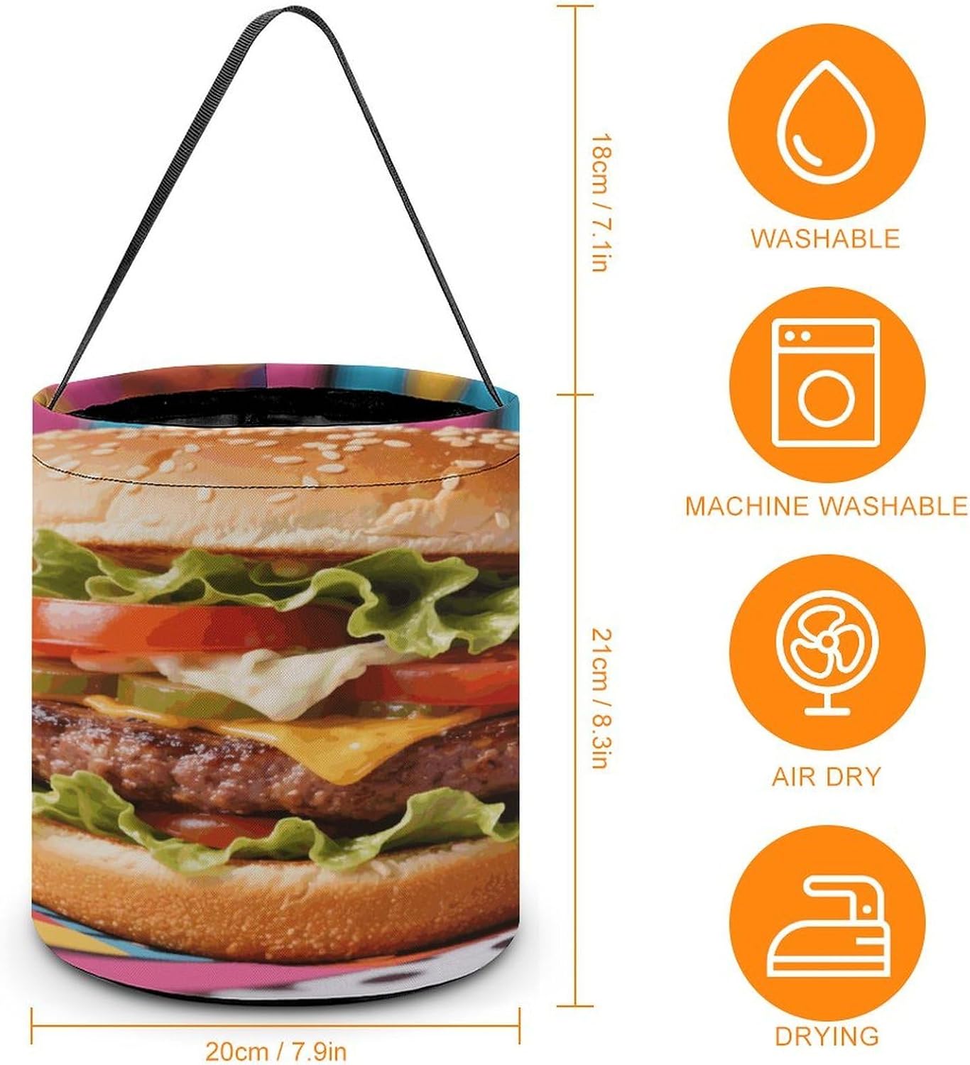 Pop Hyperrealistic Burger Halloween Tote Treat Bag for Trick Or Treat image 2