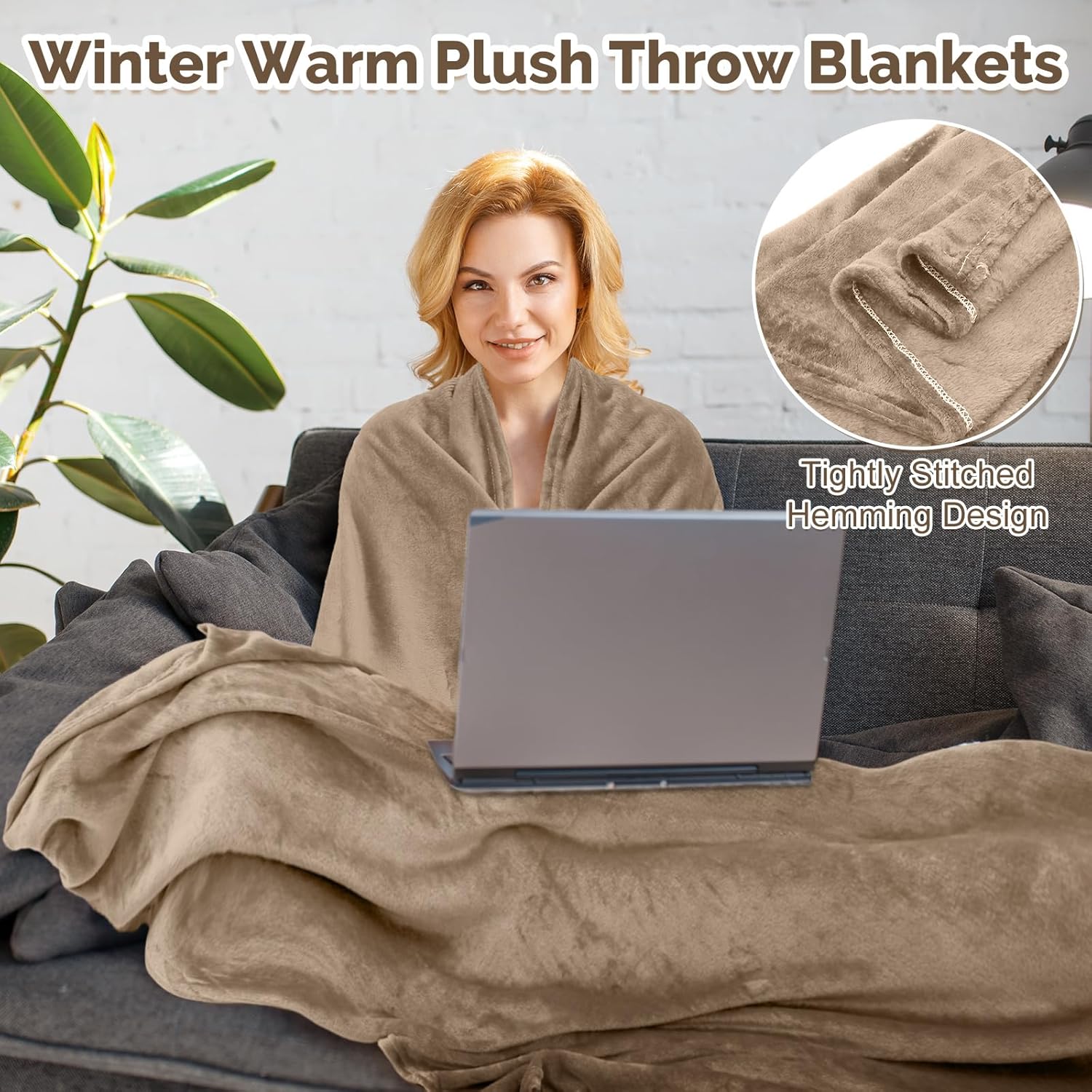 Panitay 10 Pcs Fleece Throw Blanket Bulk 50 x 60 Inches Cozy Fuzzy Flannel Plush Soft Blankets for Sofa, Couch Bed Warm Throws for Wedding Homeless Christmas Party Gift(Brown Series) - Image 5