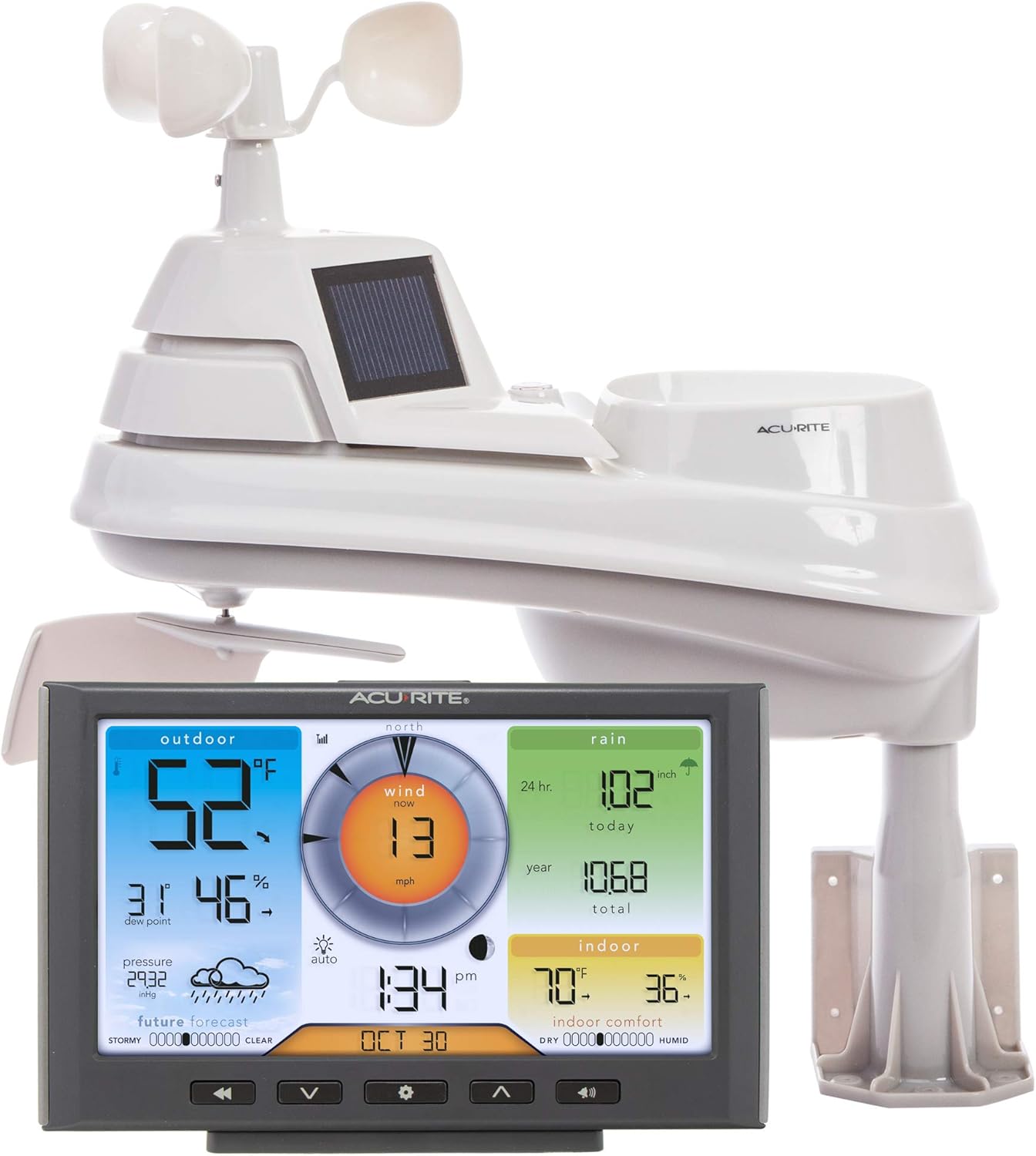 AcuRite 5-in-1 Station with Wi-Fi Connection to Weather Underground, Black & 06045M Lightning Detector Sensor with Temperature and Humidity