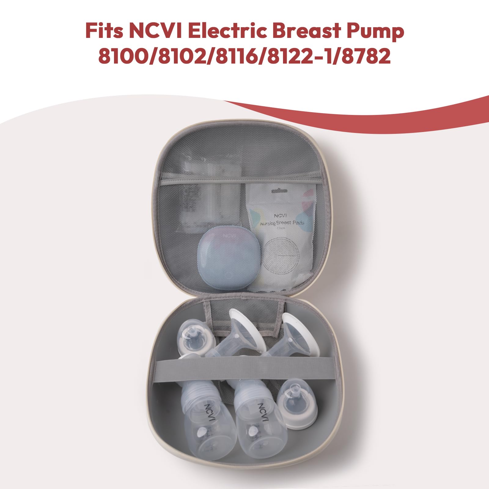 NCVI Tragbare Milchpumpen-Tasche für tragbare Pumpe, Beige