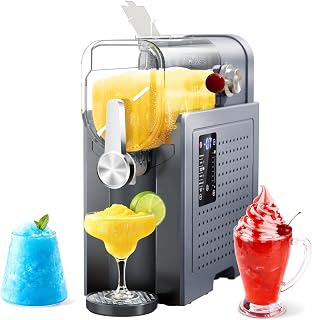 Slushy Machine for Home - 88oz Frozen Drink Maker, 2 In 1 Soft Serve Ice Cream & Slushie Machine with LED Display, No Ice Needed, 6 Preset Programs for Frozen Margaritas, Frappe, Smoothie, Milkshake