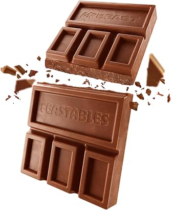 Feastables MrBeast Milk Chocolate Bar, 60g Each, Pack of 10 – Creamy and Smooth Texture, Made with Simple Ingredients, Great for Everyday Treats or Gifting