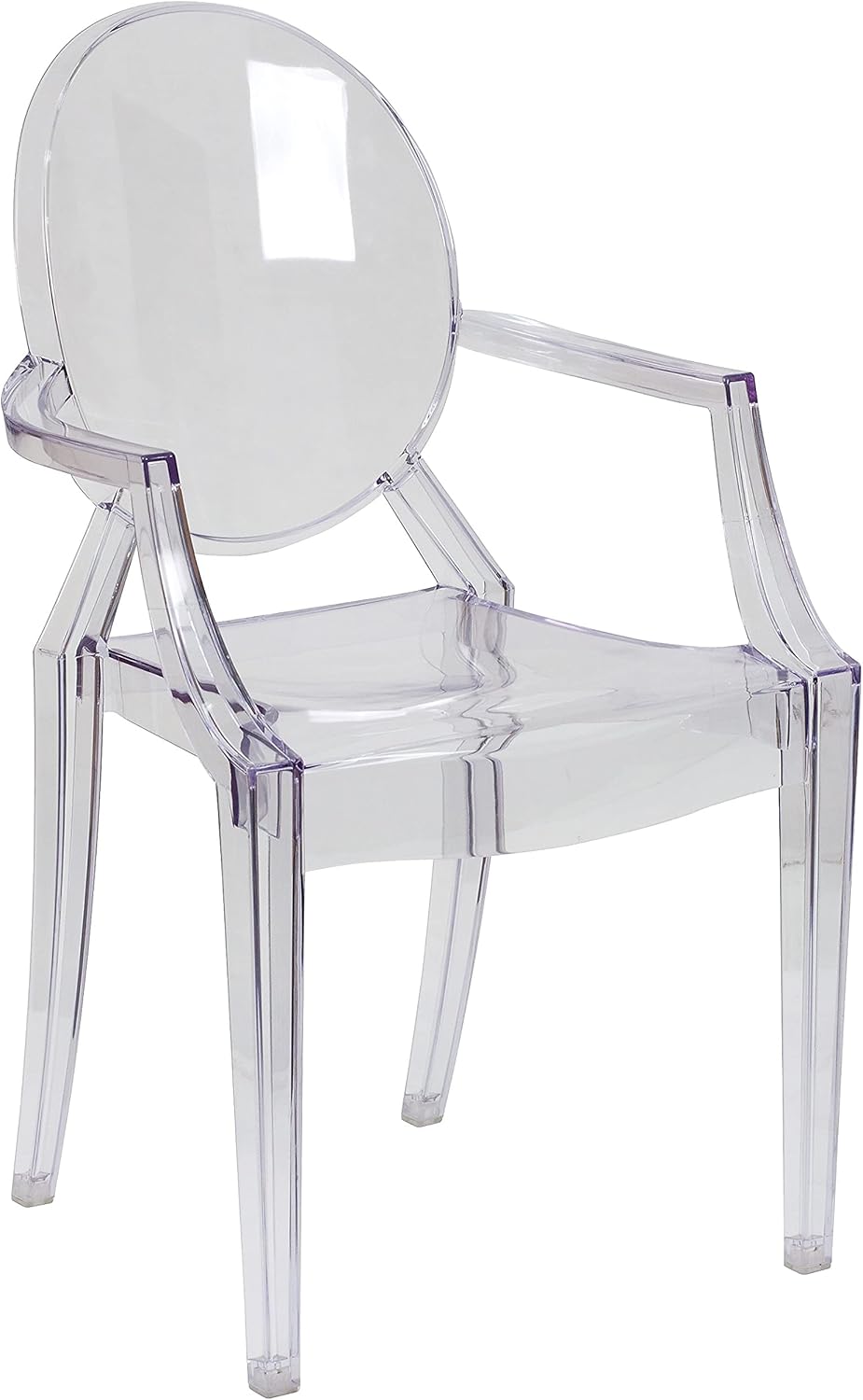 Flash Furniture Max 4 Pack Indoor-Outdoor Ghost Chair with Arms in Transparent Crystal