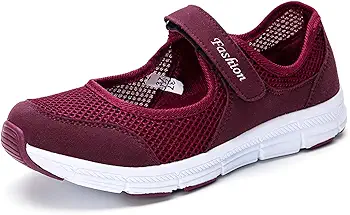 Mujer Zapatillas de Deporte Fondo Plano Zapatos para Correr Sneakers Adhesión rápida Calzado de Malla Air Tacón 2cm