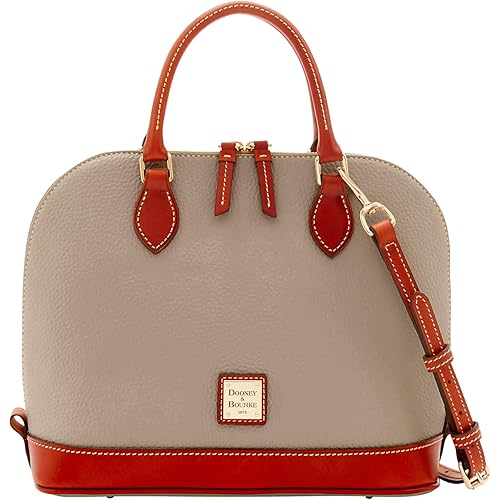 Dooney & Bourke Women's Zip Zip Satchel in Pebble Grain Leather, Large Handbag with Adjustable & Detachable Shoulder Strap