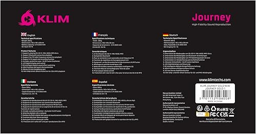 Miniatura 8 de KLIM Journey - Reproductor portátil de CD Walkman con batería de larga duración - Nuevo - con auriculares - Radio FM - Compatible con reproductor de
