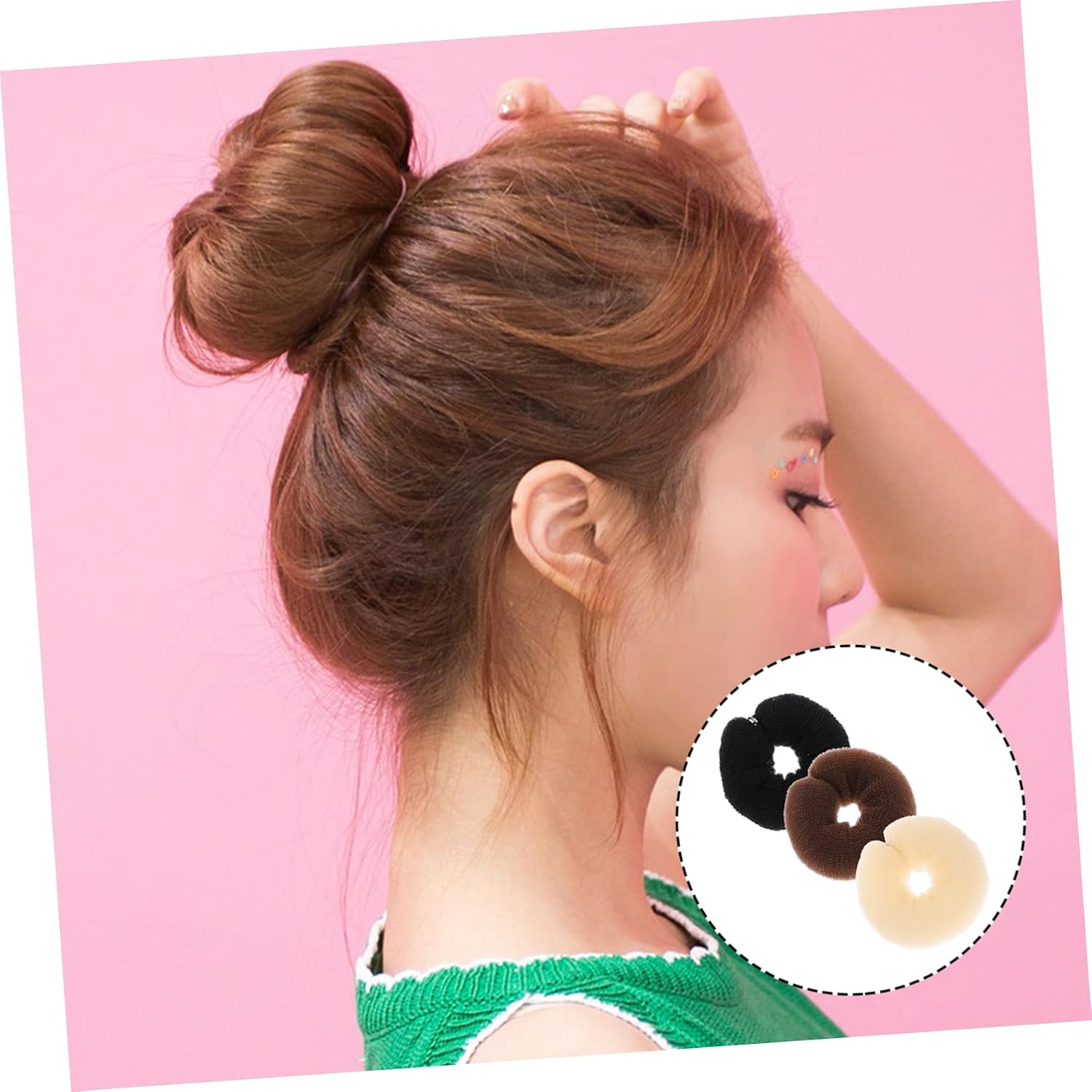 Outanaya 3pcs Hair Bun Shaper Compact Hairstyle Tool for Female Supply Bun Maker Hair Enhancement Pads