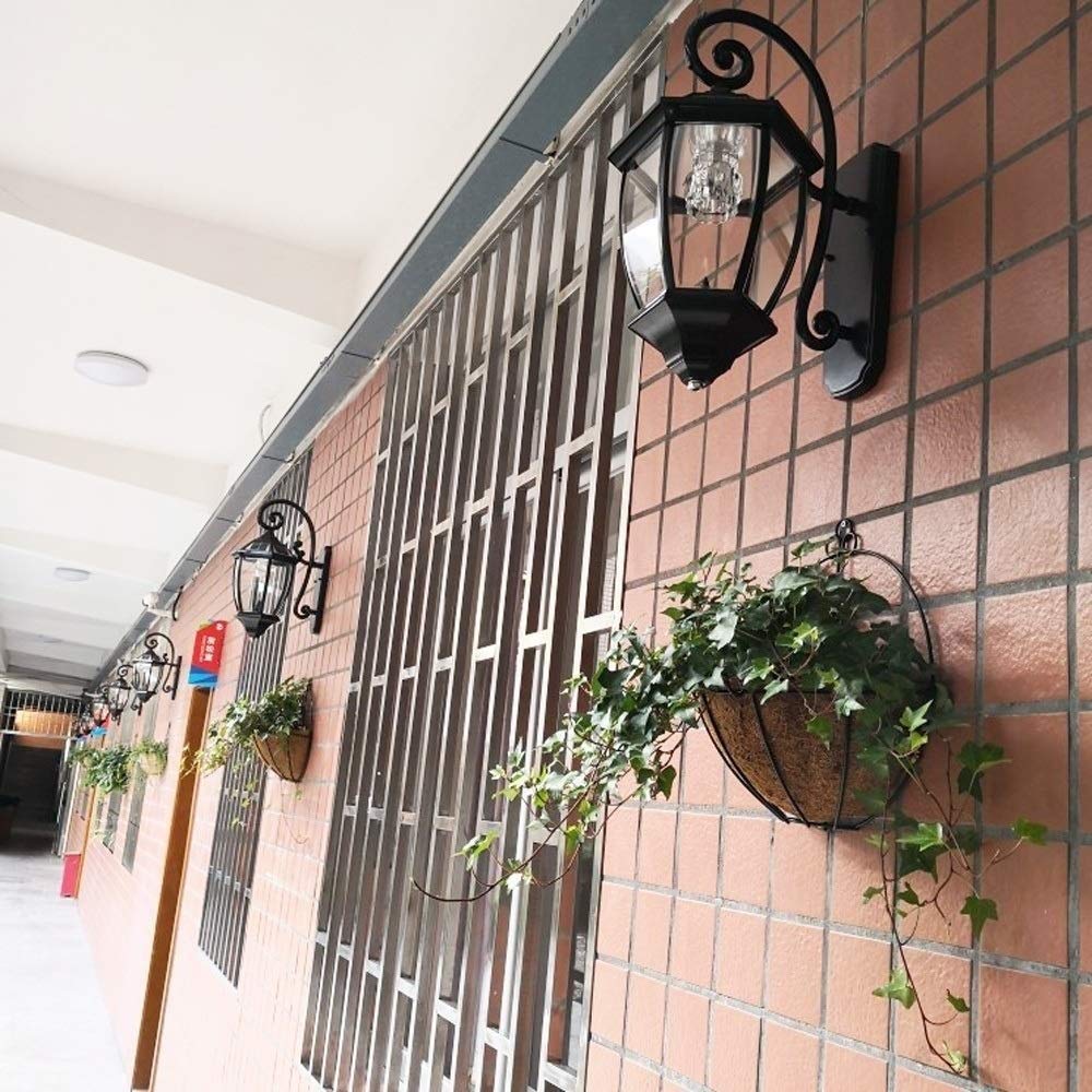 Zewnętrzna wodoodporna solarna lampa ścienna, latarnia LED z aluminiowym i szklanym kloszem – idealna do oświetlenia kinkietu ogrodowego