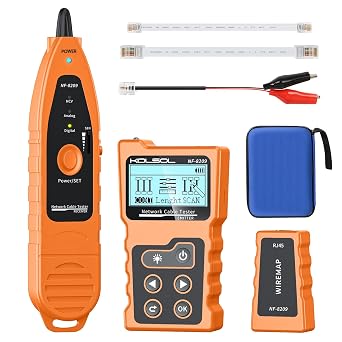 Network Cable Tester, Poe Cable Tester for CAT5e/CAT6/CAT6a, Ethernet Network Tester with NCV, NF-8209 Network Cable Tracker, Test Fault Distance Location and Length Measurement by TDR