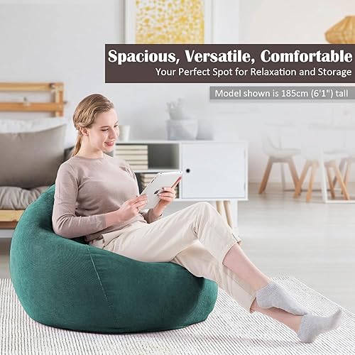 Miniatura 34 de Nobildonna - Funda para silla de puf (relleno sin relleno) de nido de pájaro para niños y adultos. Puf extra grande para almacenamiento de animales