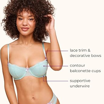 Adore Me Anabella Balconette Bra - 30A-46DDD Regular & Plus-Size Underwire Bra for Women with Lace & Adjustable Straps