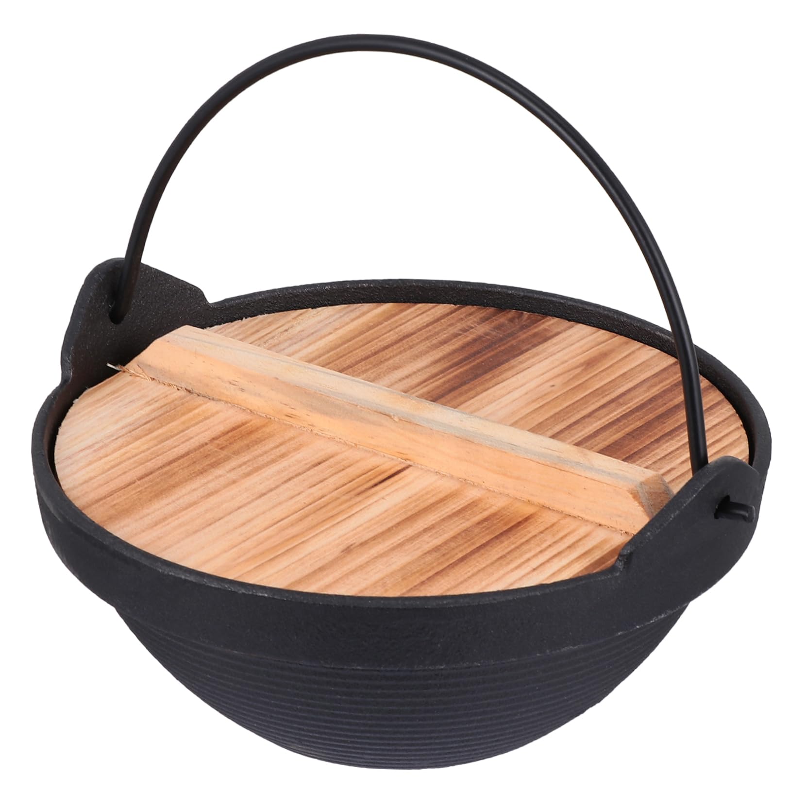 1set Pentola Ghisa Per Esterni Con Coperchio Per Campeggio e Cucina All Aperto Leggera e Facile Da Pulire Perfetta Per Zuppe e Ramen